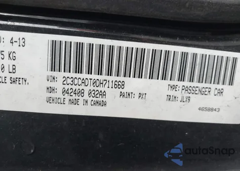 2013 Chrysler 300C John Varvatos Luxury Edition из США, поврежденный, VIN 2C3CCADT0DH711668